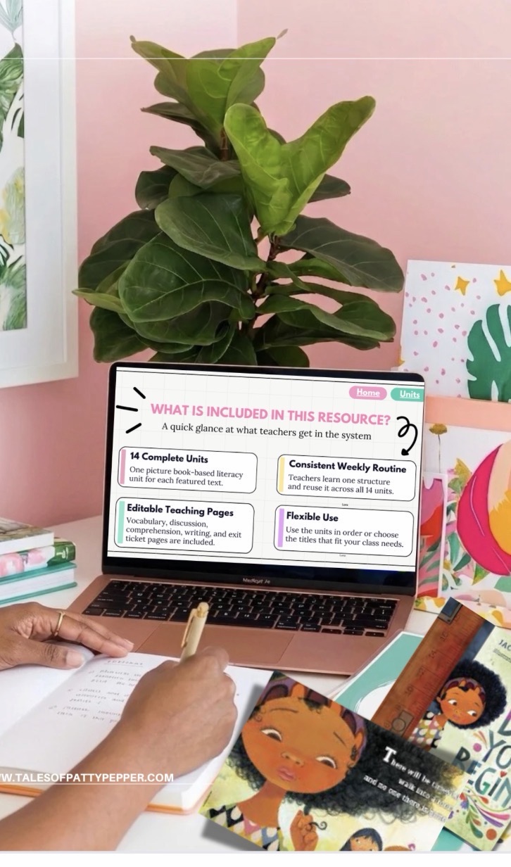 Story Garden Read Aloud Literacy System — complete unit with lesson plan, national book calendar, and All Are Welcome book